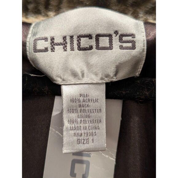 NWT Chico's Faux Fur Garbo Animal Print Cropped Jacket Coat Shrug Size 1 - Picture 4 of 8